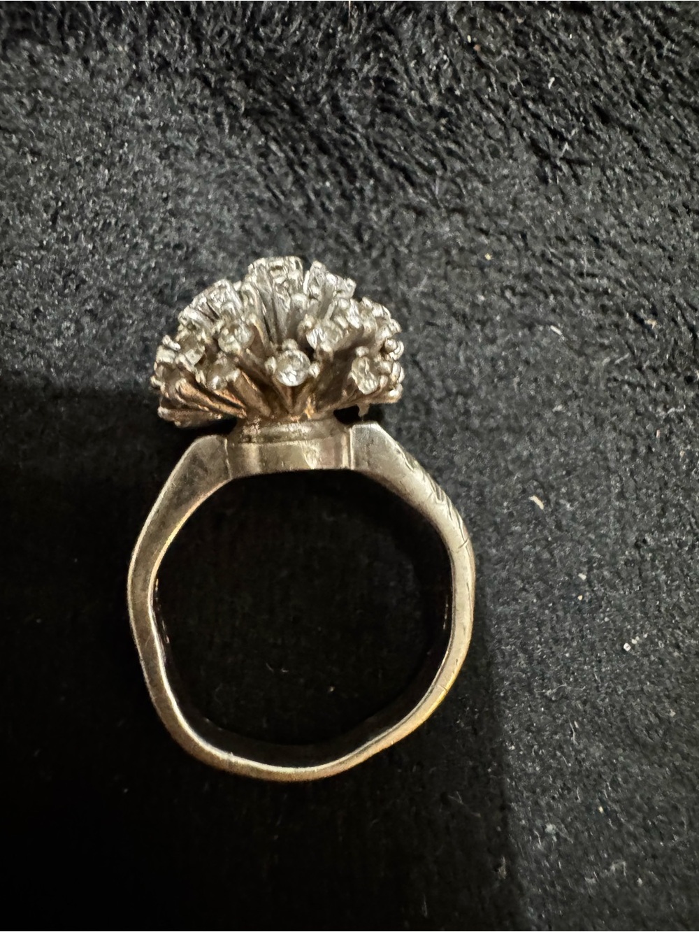925 silver with diamond clusters